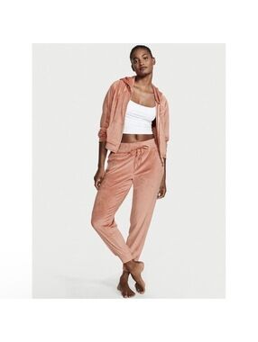 Victoria's Secret On Point Velour Joggers Pink Size L Plush Lounge Pants